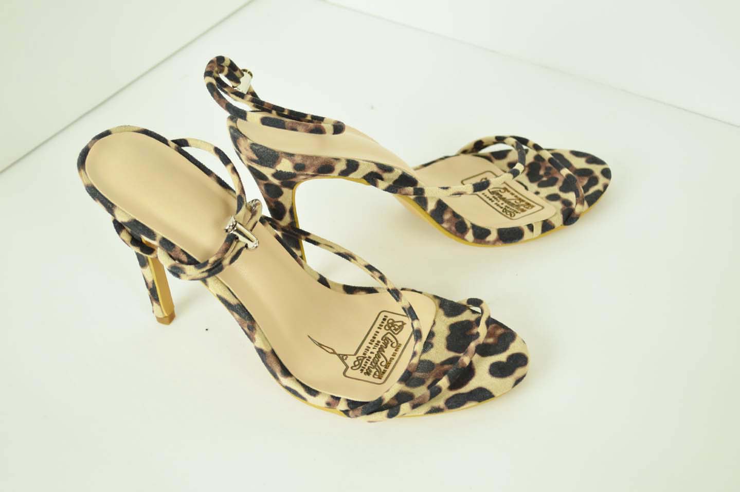 Lionsleather Leopard Finish Open Foot High Heels